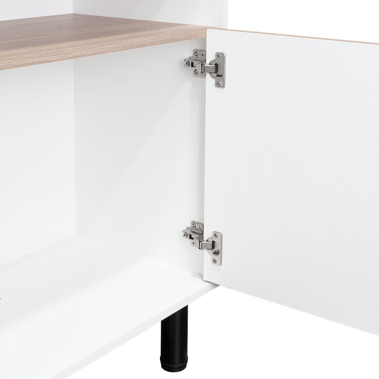 Mueble Microondas Blink Bardolino y Blanco 65.2x85cm con Una Puerta y con Patas - ALACENAS Y MUEBLES MICROONDAS | Bylmo
