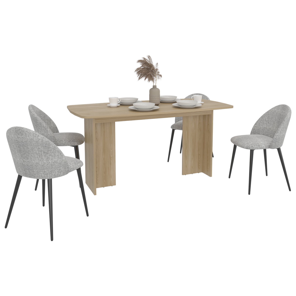 Comedor Rectangular Bankok Fresno Europeo 156x75.6cm Para Cuatro Puestos sin Sillas - COMEDORES | Bylmo