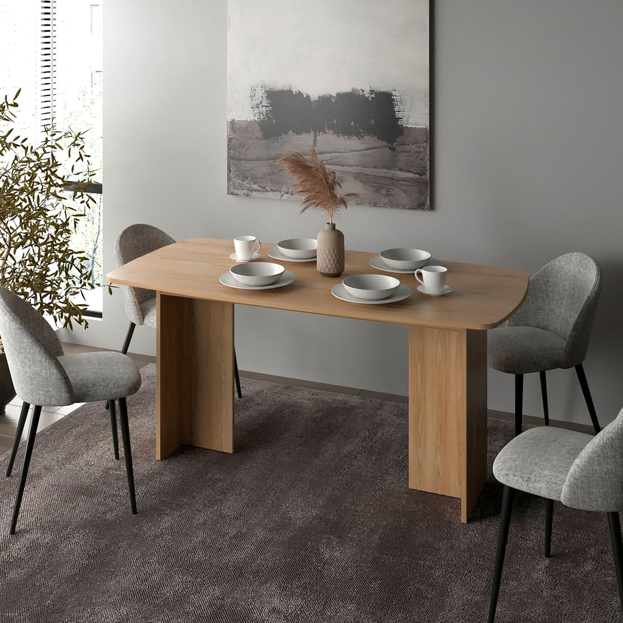 Comedor Rectangular Bankok Fresno Europeo 156x75.6cm Para Cuatro Puestos sin Sillas - COMEDORES | Bylmo