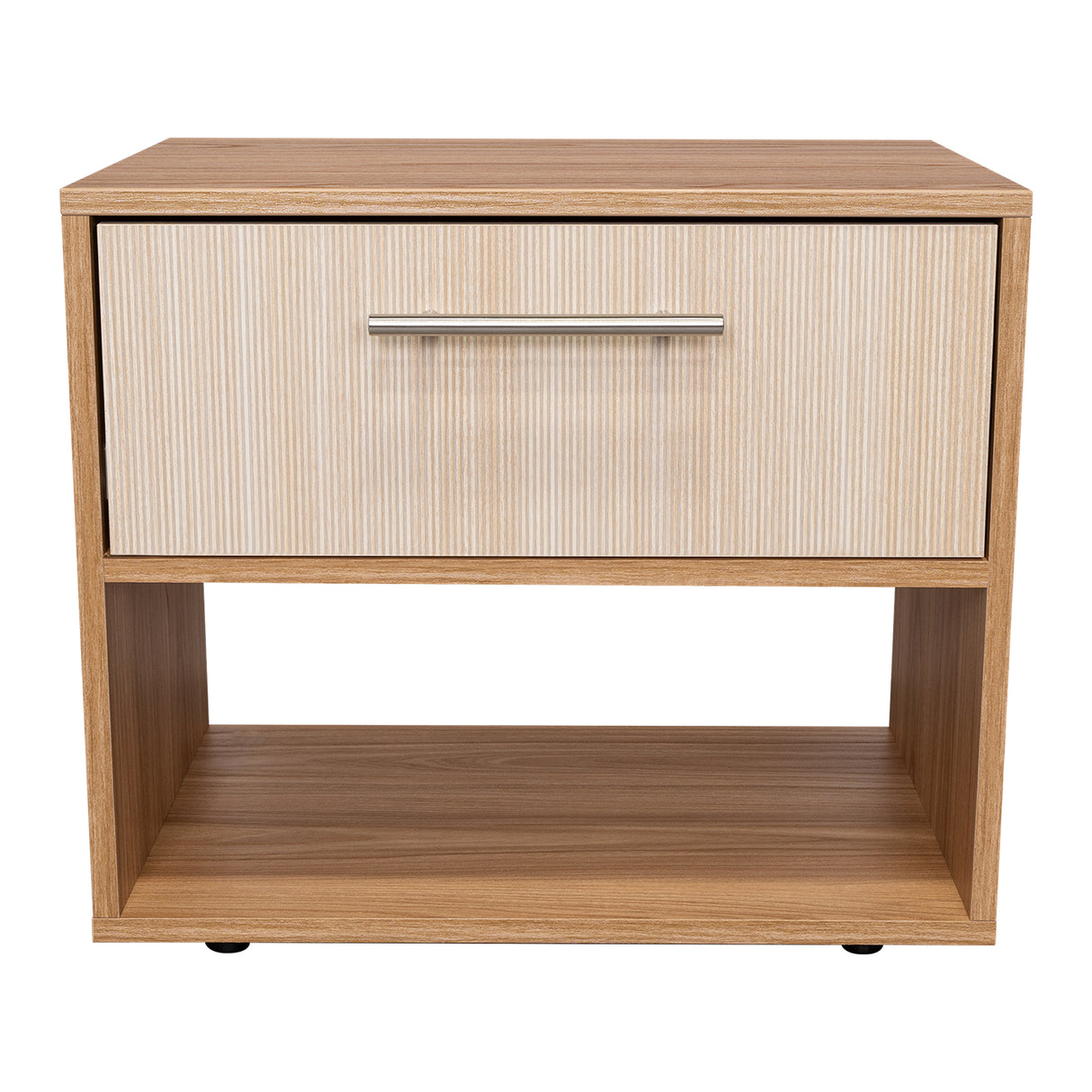 Mesa de Noche Sevilla Fresno Europeo 45.9x37.3cm con Dos Compartimientos - MESAS DE NOCHE | Bylmo