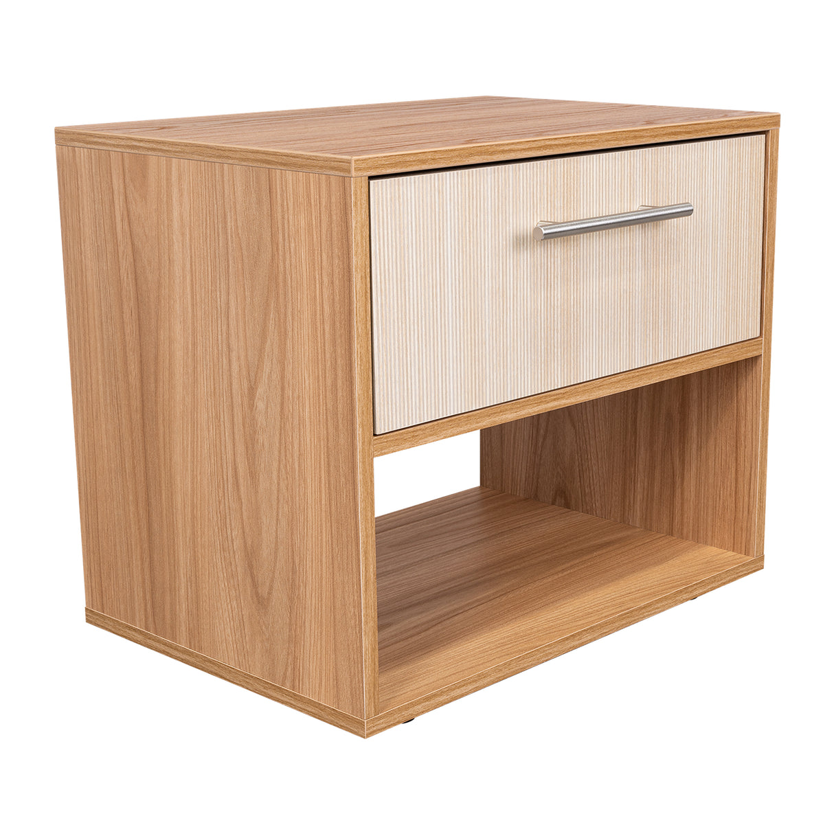 Mesa de Noche Sevilla Fresno Europeo 45.9x37.3cm con Dos Compartimientos - MESAS DE NOCHE | Bylmo