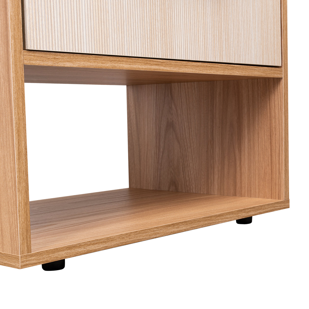 Mesa de Noche Sevilla Fresno Europeo 45.9x37.3cm con Dos Compartimientos - MESAS DE NOCHE | Bylmo