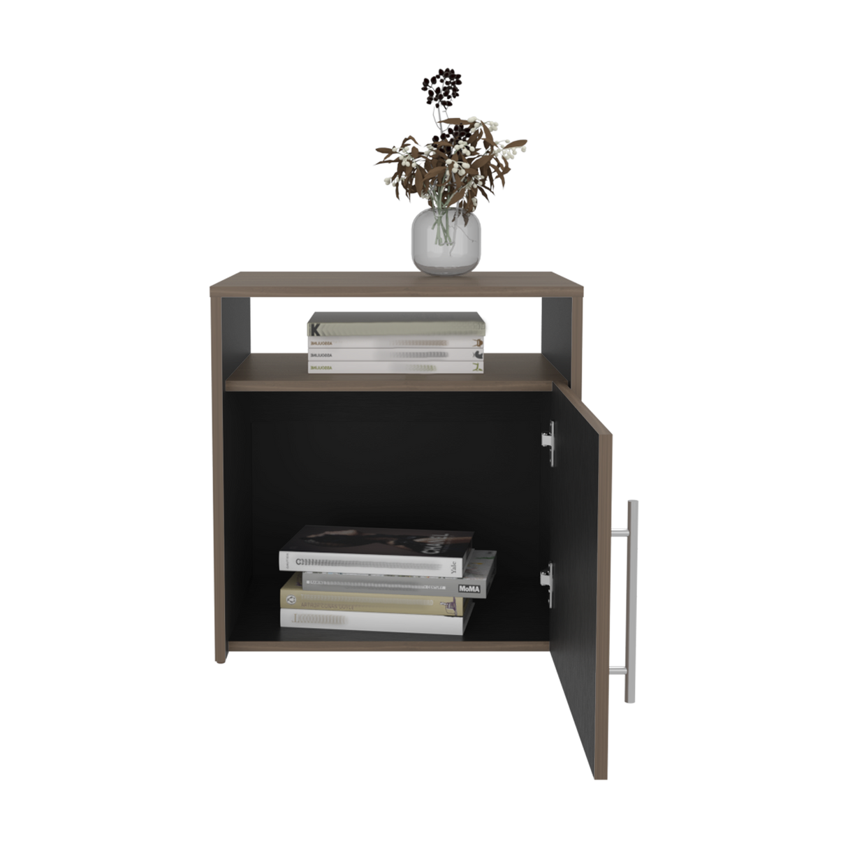 Mesa de Noche Bigaf Milan y Wengue 54.1x42.3cm con Dos Compartimientos - MESAS DE NOCHE | Bylmo