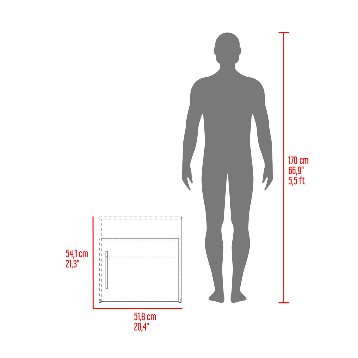 Mesa de Noche Bigaf Milan y Wengue 54.1x42.3cm con Dos Compartimientos - MESAS DE NOCHE | Bylmo