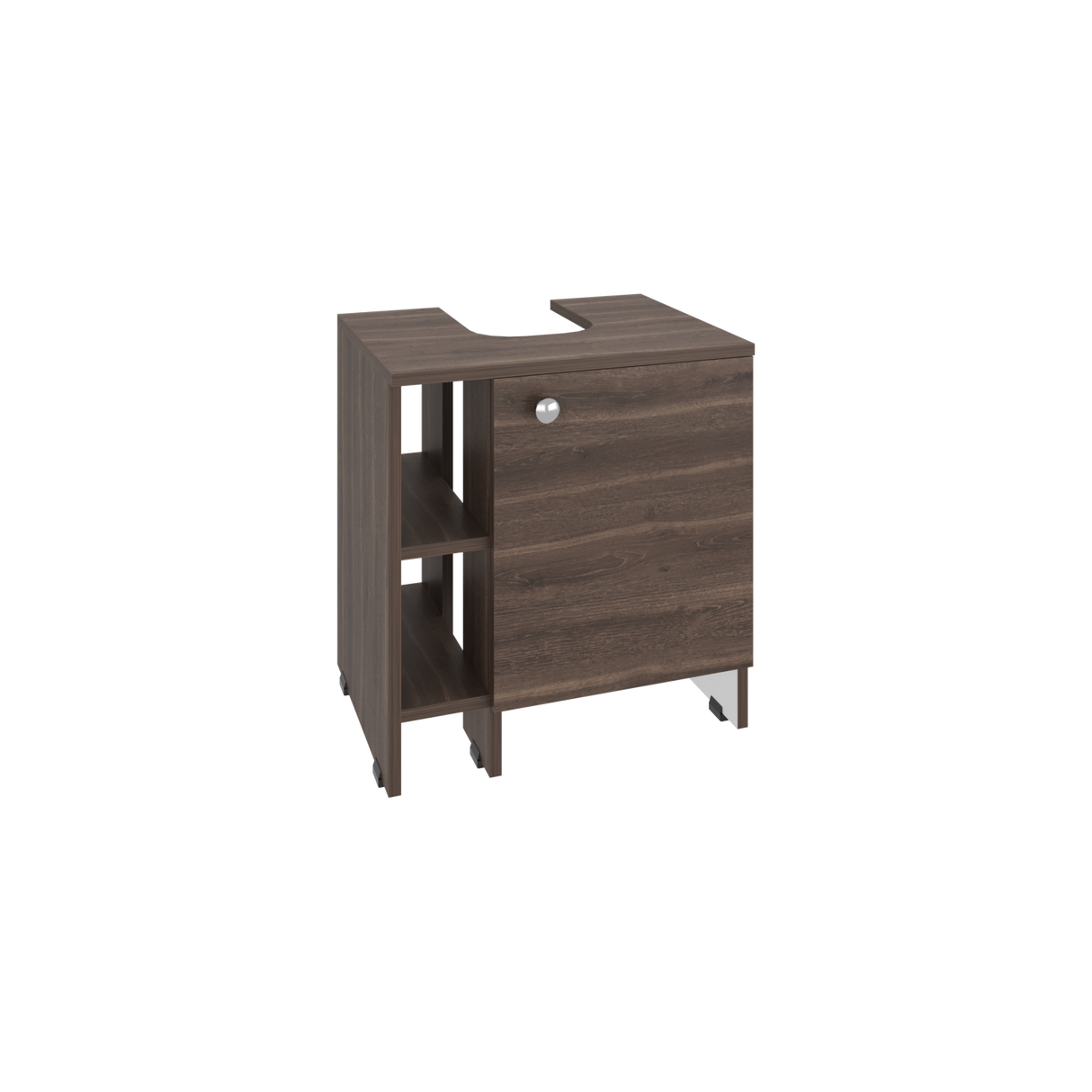 Mueble para Lavamanos Basic Milan y Blanco 47x50.5cm con Patas y Una Puerta - MUEBLES PARA LAVAMANOS | Bylmo