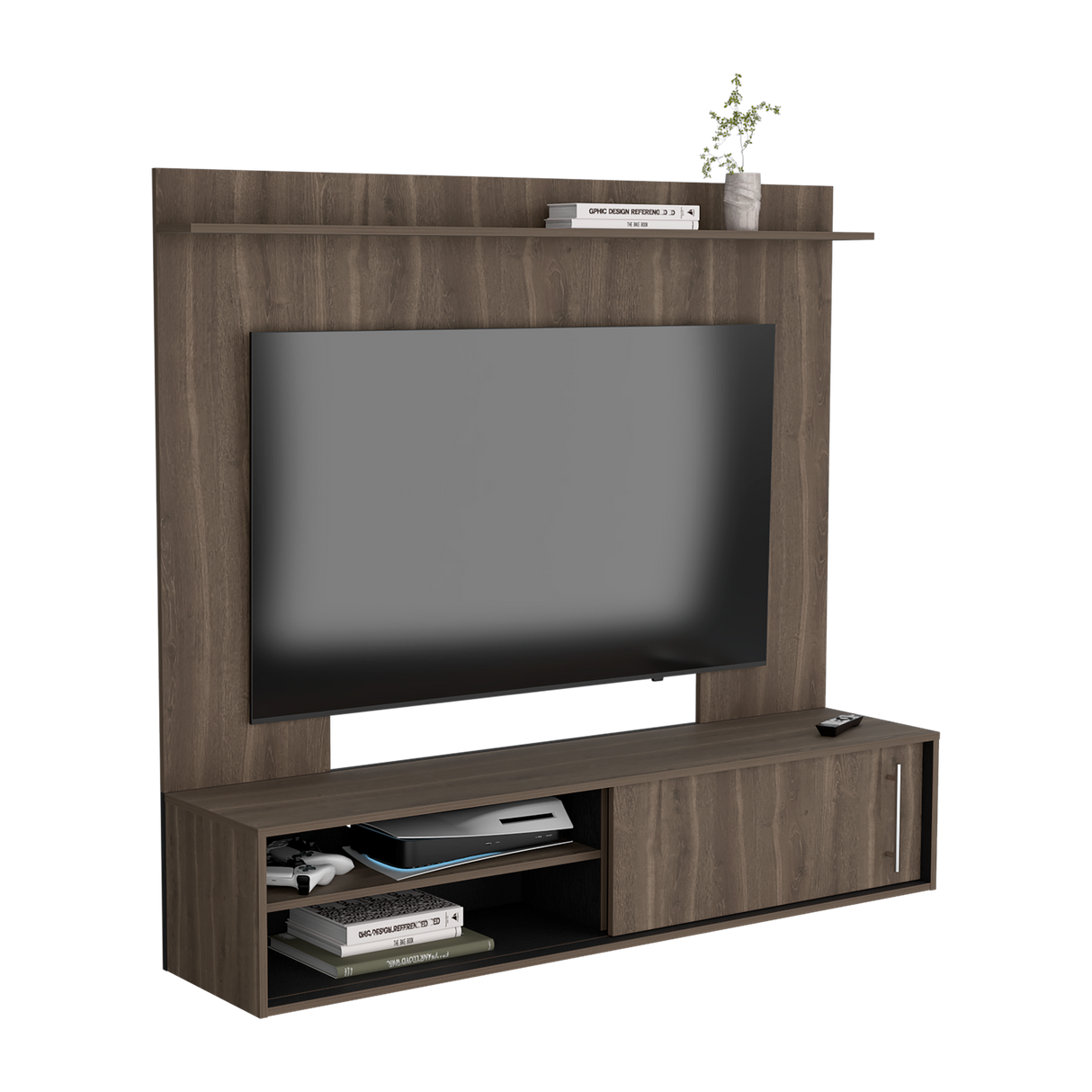 Panel de TV Bigaf Milan y Wengue 145.6x38cm Para TV Hasta 60 Pulgadas Flotante - MUEBLES DE TV | Bylmo