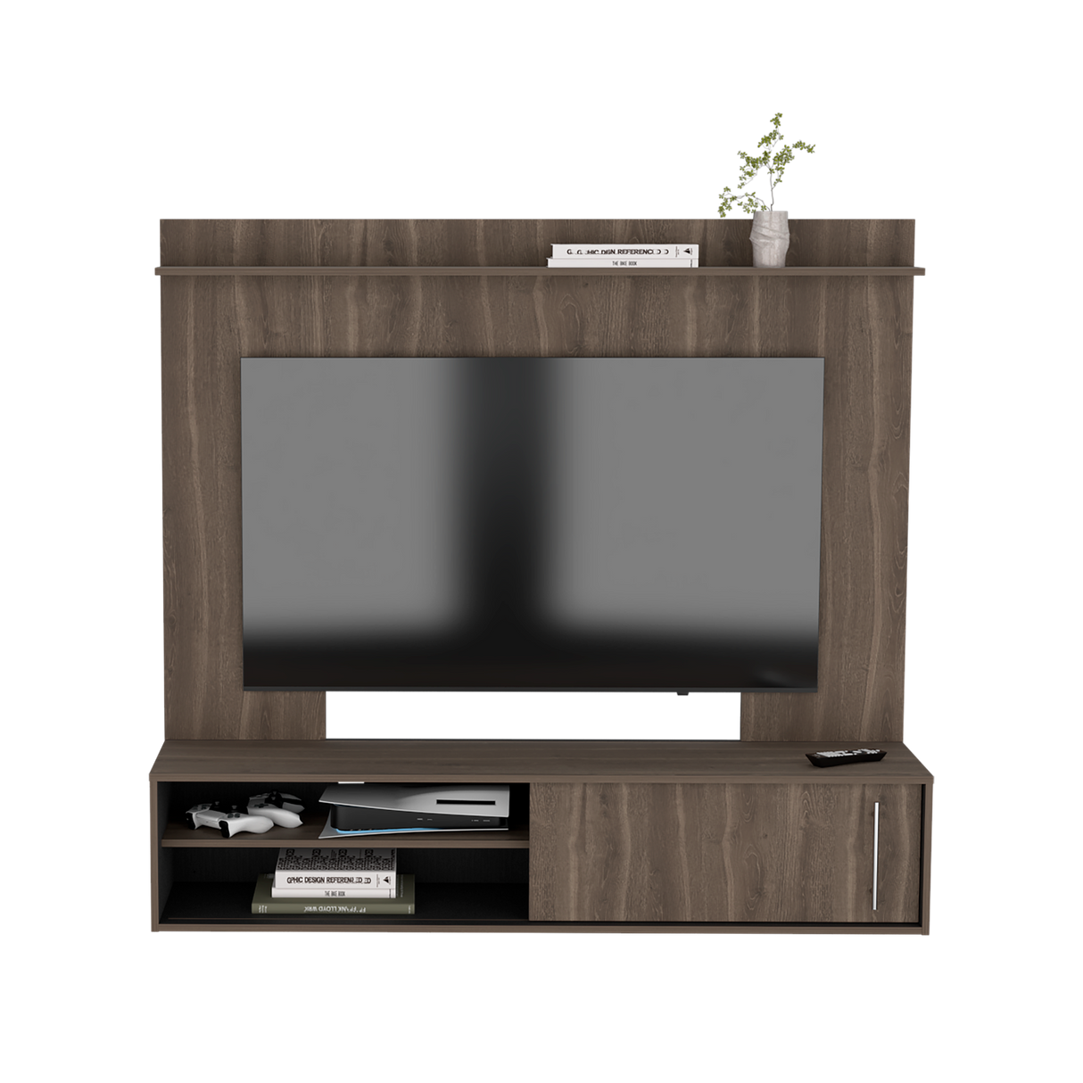 Panel de TV Bigaf Milan y Wengue 145.6x38cm Para TV Hasta 60 Pulgadas Flotante - MUEBLES DE TV | Bylmo