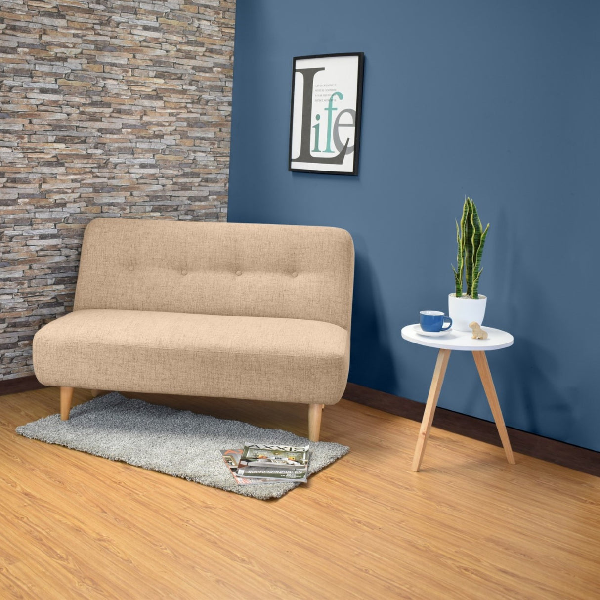 Sofá Baltimore Beige 122x81cm de Dos Puestos - SOFAS Y POLTRONAS | Bylmo