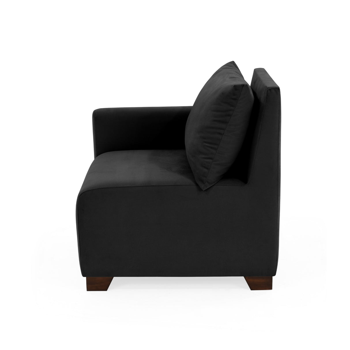 Poltrona Modular Alcala Negro 70x80cm de Un Puesto con Apoya Brazos Derecho y Resistente a Rasguños - SOFAS Y POLTRONAS | Bylmo