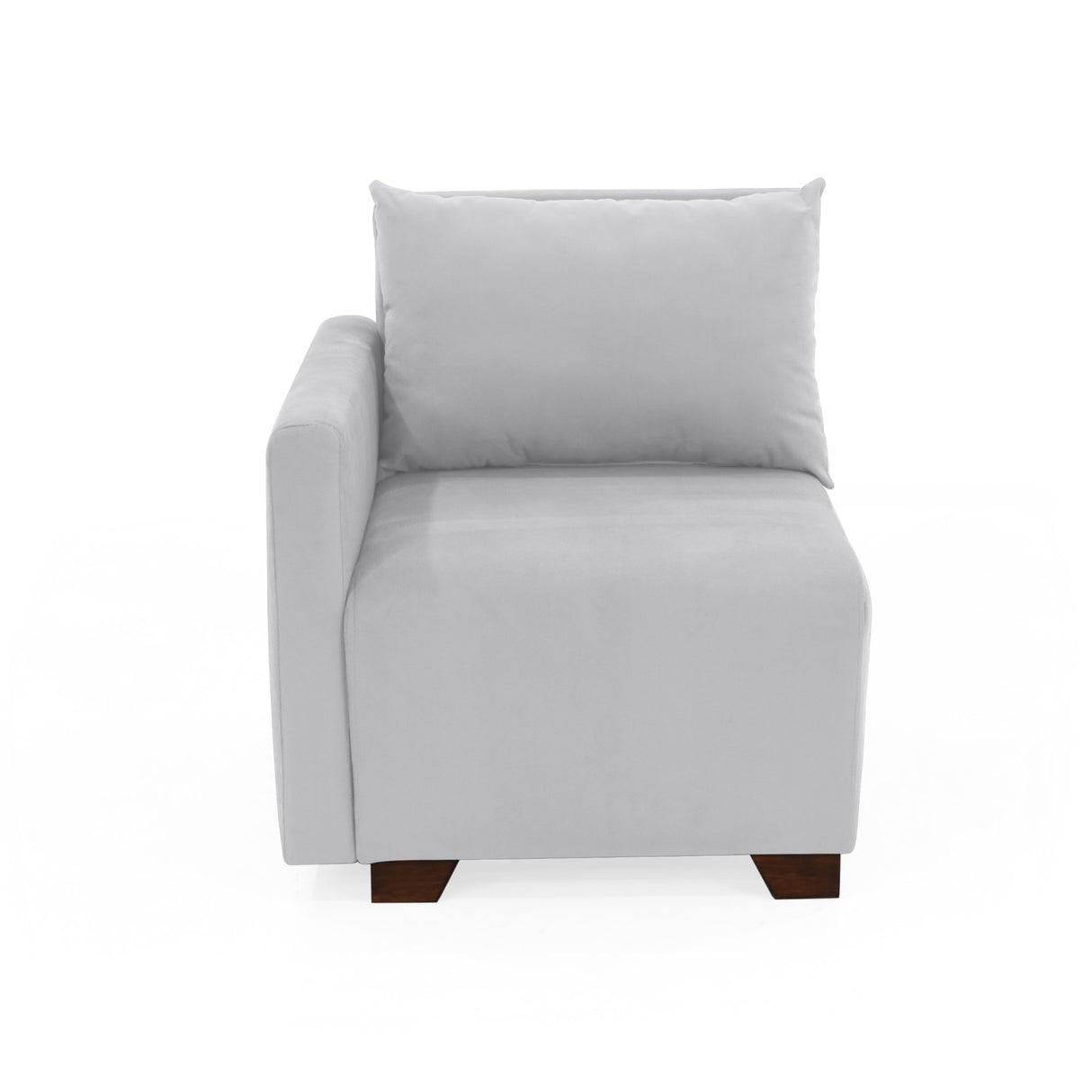 Poltrona Modular Alcala Plata 70x80cm de Un Puesto con Apoya Brazos Derecho - SOFAS Y POLTRONAS | Bylmo