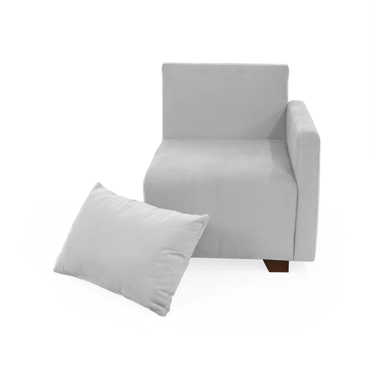 Poltrona Modular Alcala Plata 70x80cm de Un Puesto con Apoya Brazos Izquierdo - SOFAS Y POLTRONAS | Bylmo