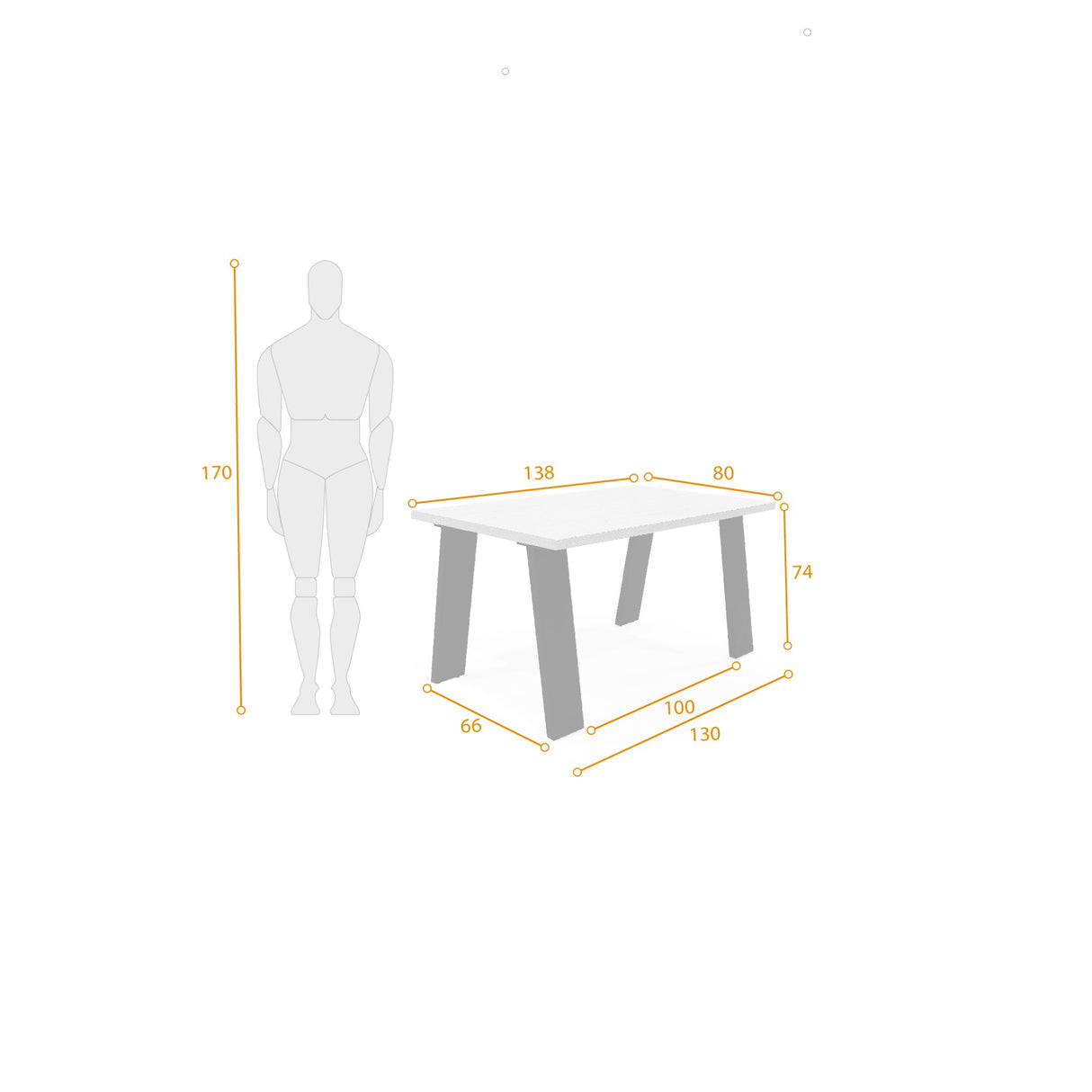 Comedor Rectangular Soho Bali y Matiz Negro 138x74cm De Seis Puestos sin Sillas - COMEDORES | Bylmo