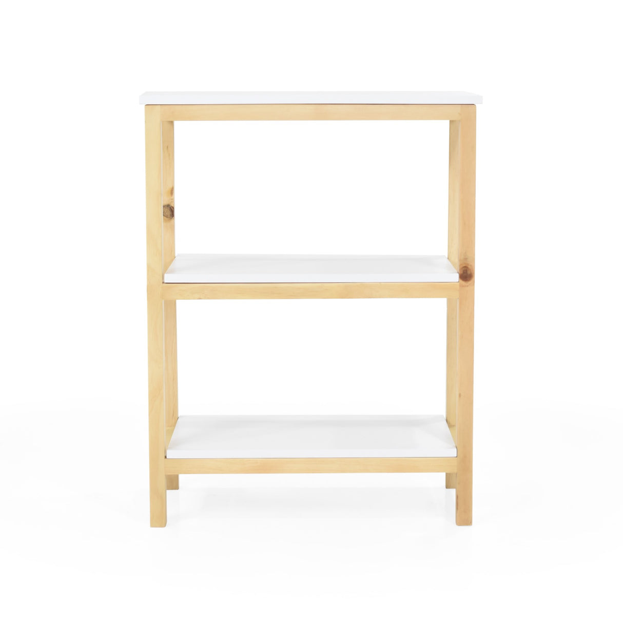 Estantería Brooklyn Blanco y Matiz Natural 62x80cm con Tres Entrepaños - BIBLIOTECAS Y ESTANTERIAS | Bylmo