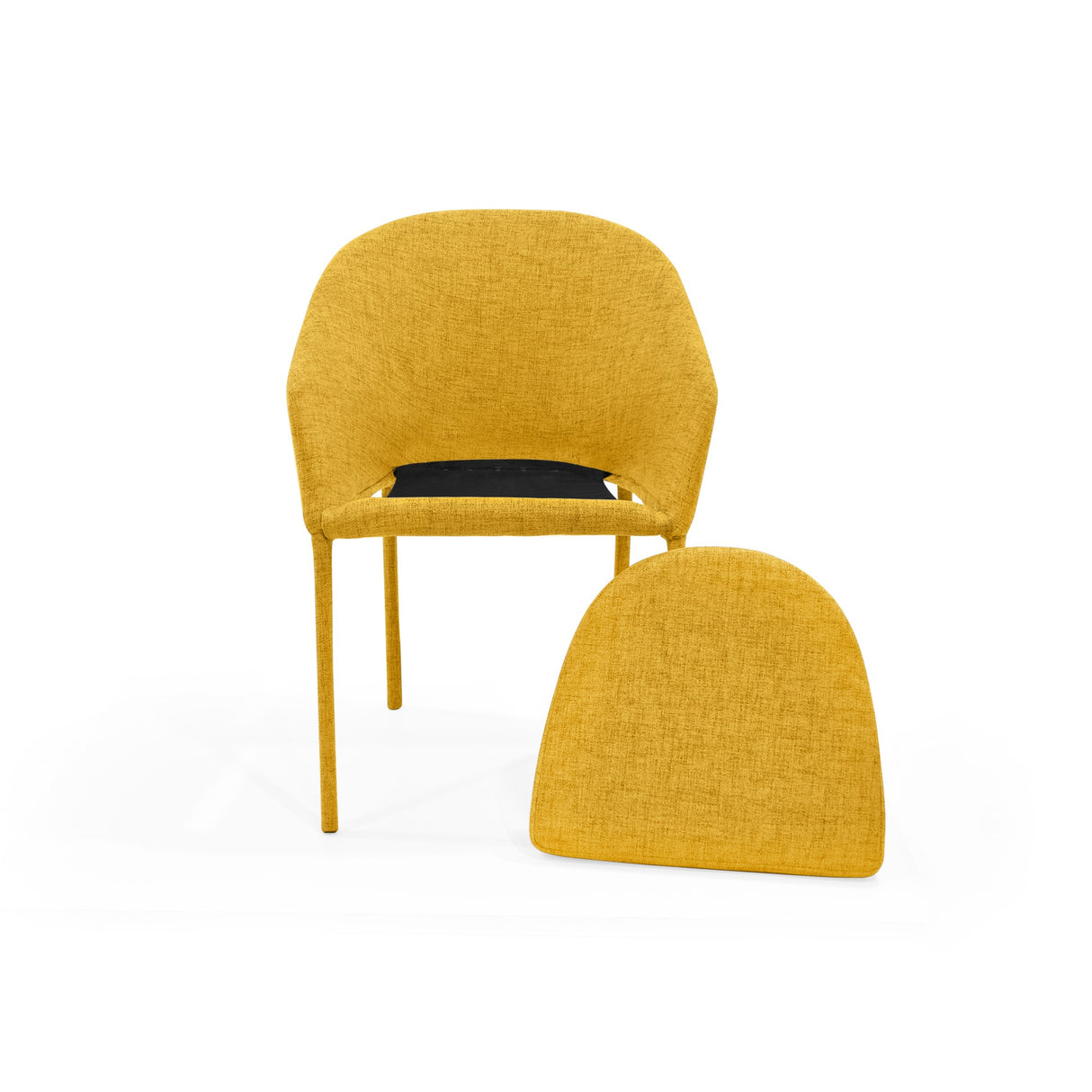 Silla de Comedor Seul Mostaza 55x81cm con Espaldar y con Asiento Ovalado - SILLAS Y BUTACOS | Bylmo