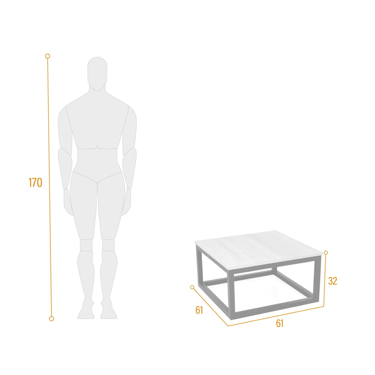 Mesa de Centro Kazan Wengue y Negro 61x32cm Cuadrado con Patas - MESAS DE CENTRO | Bylmo