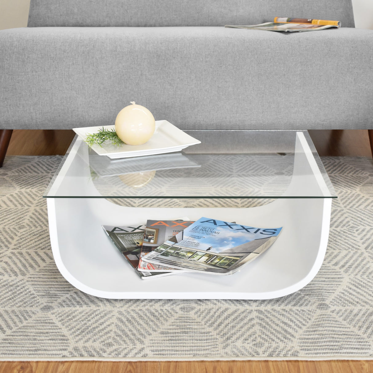 Mesa de Centro Lincoln Blanco 63x26cm Ovalado - MESAS DE CENTRO | Bylmo