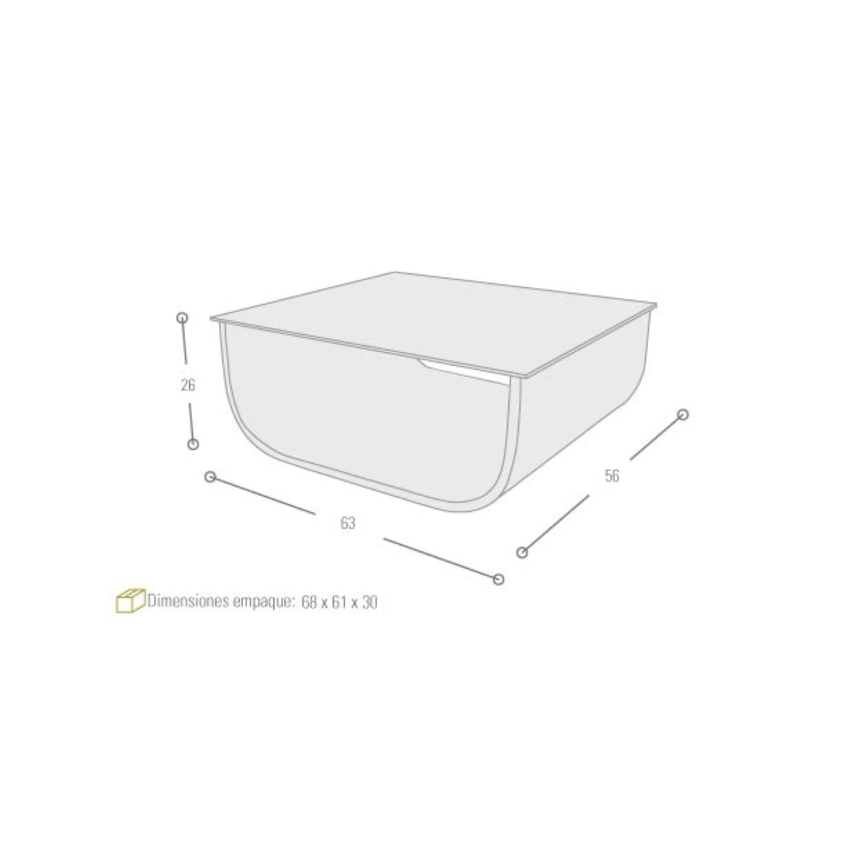 Mesa de Centro Lincoln Blanco 63x26cm Ovalado - MESAS DE CENTRO | Bylmo