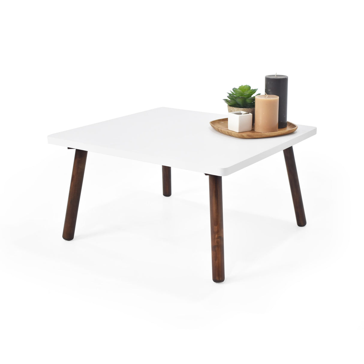 Mesa de Centro Manhattan Blanco y Matiz Caramelo 60x33cm Rectangular con Patas - MESAS DE CENTRO | Bylmo