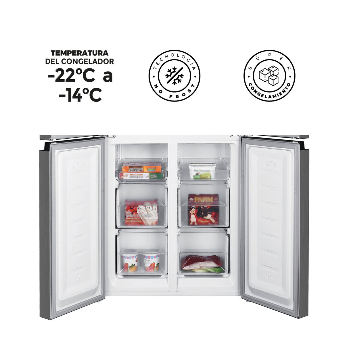 Nevecón Gris Oscuro 79x180cm De 362 Litros No Frost - NEVERAS | Bylmo