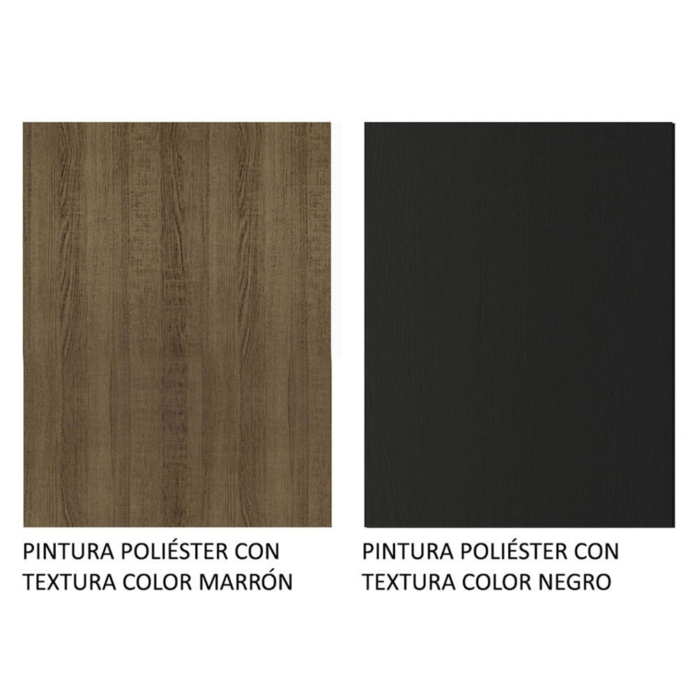 Cocina Integral Emily Hit Negro 261x186cm con Mesón de Madera y sin Estufa - COCINAS | Bylmo