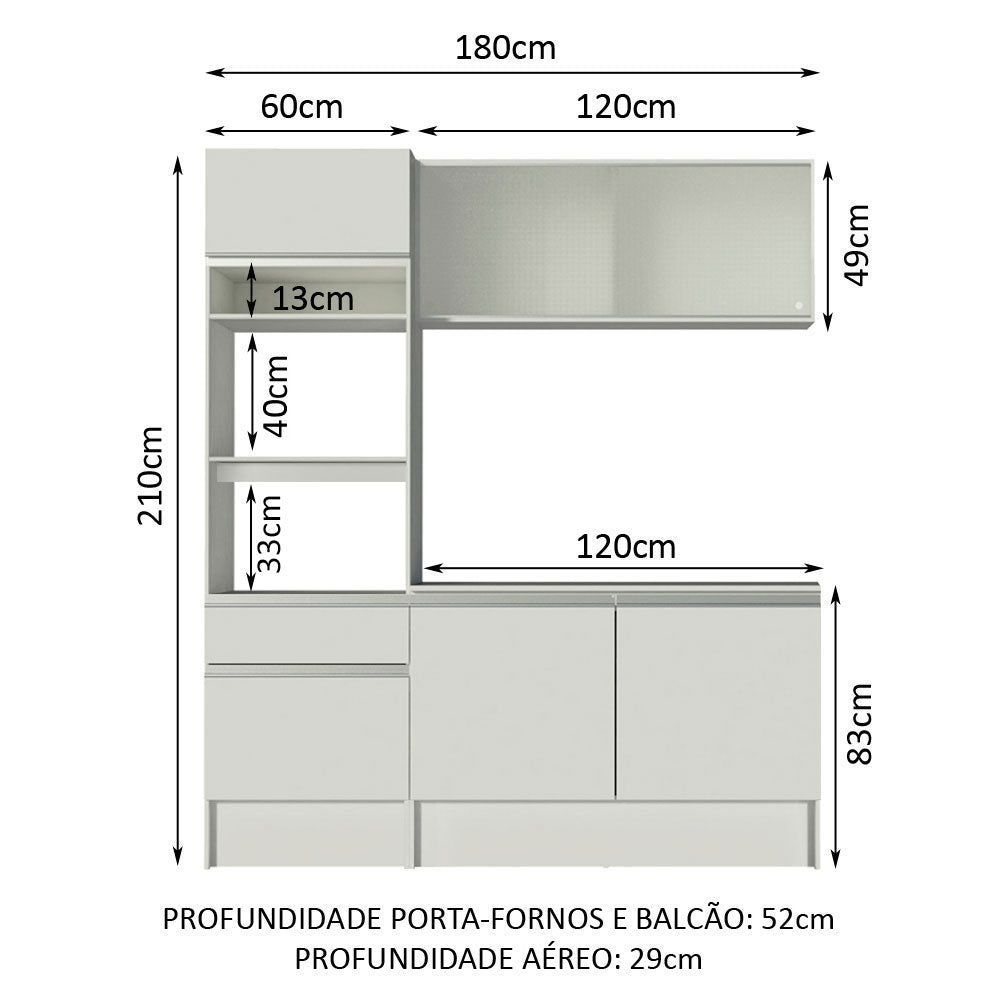 Cocina Integral Topazio Blanco 180x210cm con Mesón de Madera y sin Estufa - COCINAS | Bylmo
