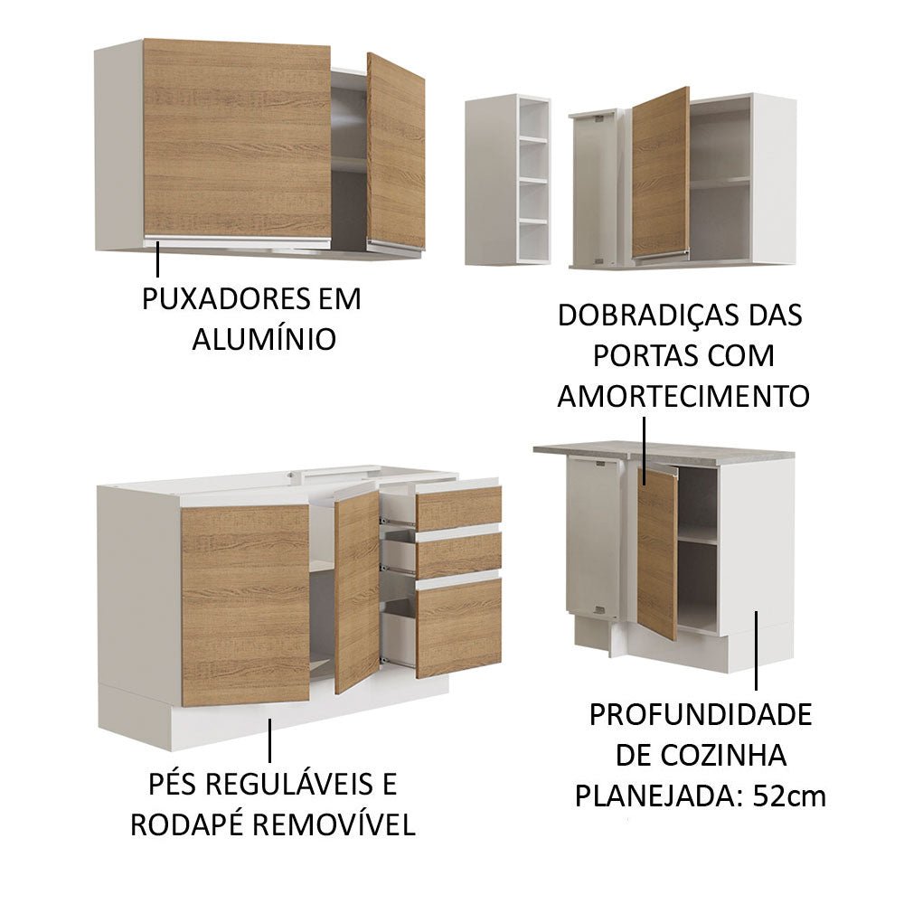 Cocina Integral Glamy Marron 269x225cm sin Mesón y sin Estufa - COCINAS | Bylmo