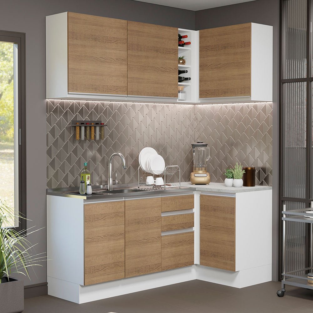 Cocina Integral Glamy Marron 269x225cm sin Mesón y sin Estufa - COCINAS | Bylmo