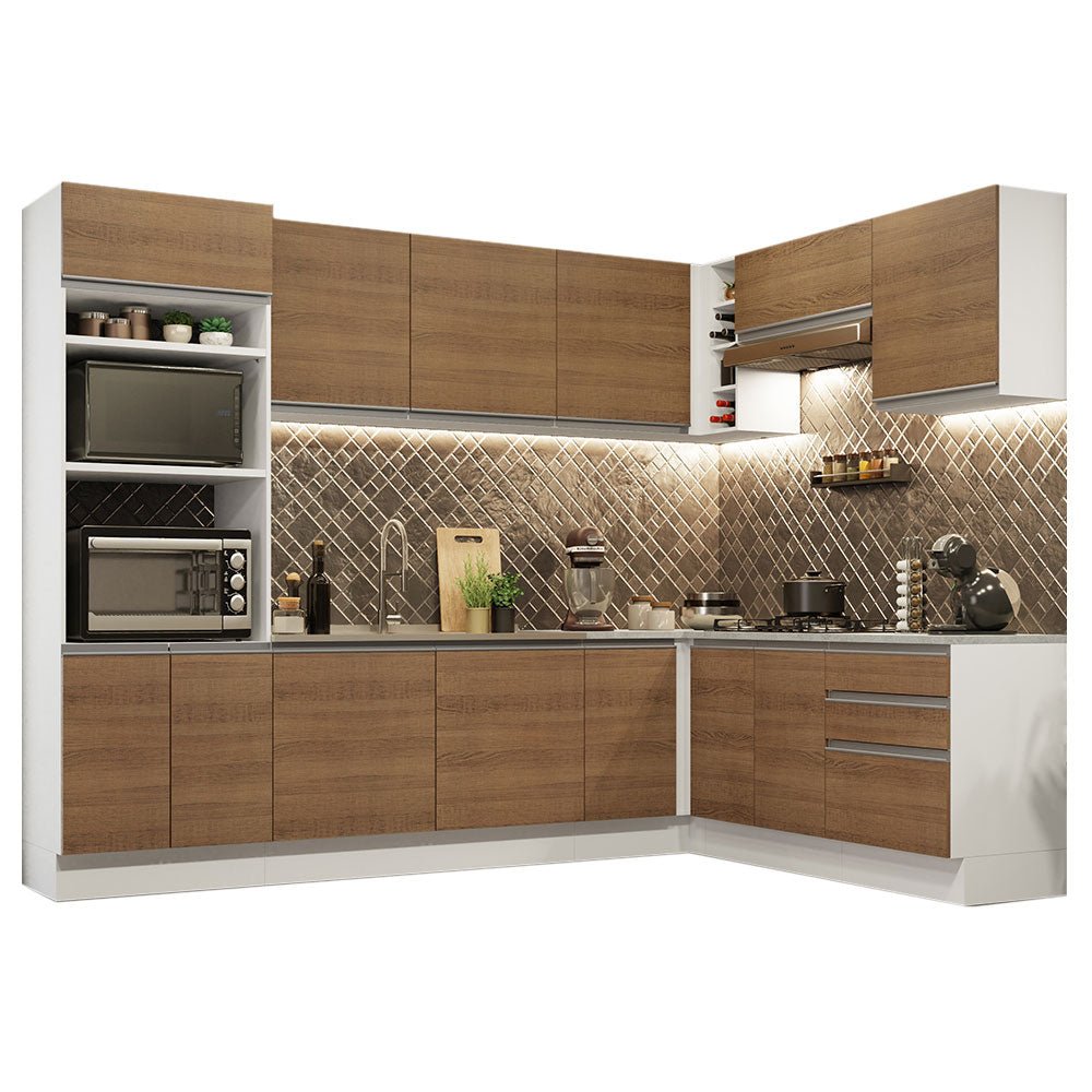 Cocina Integral Glamy Marron 479x225cm sin Mesón y sin Estufa - COCINAS | Bylmo