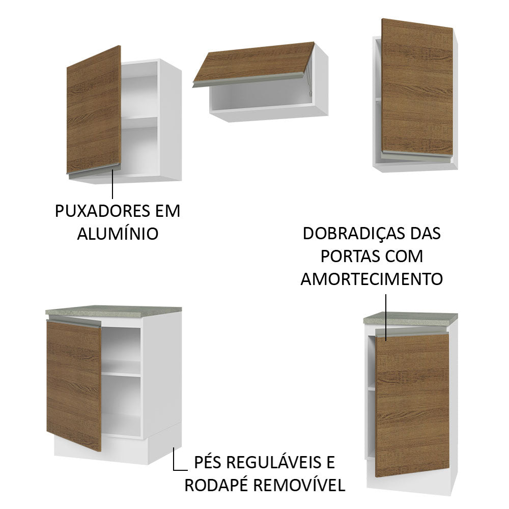 Cocina Integral Glamy Marron 160x225cm sin Mesón y sin Estufa - COCINAS | Bylmo