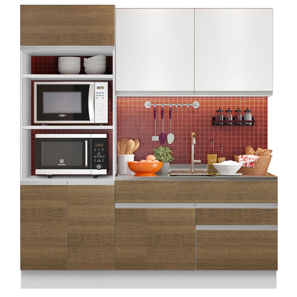 Cocina Integral Livia Blanco 190x225cm sin Mesón y sin Estufa - COCINAS | Bylmo