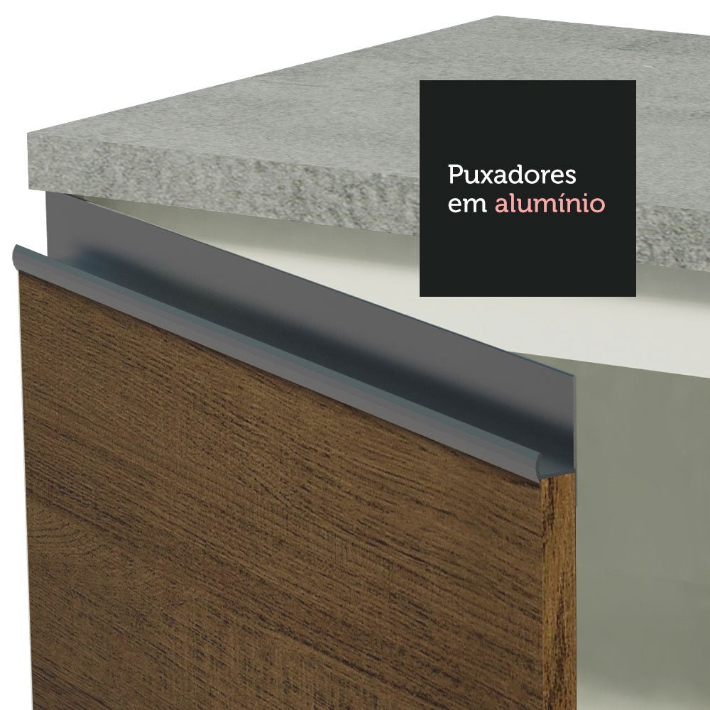 Cocina Integral Glamy Marron 260x225cm sin Mesón con Dos Cajones y sin Estufa - COCINAS | Bylmo