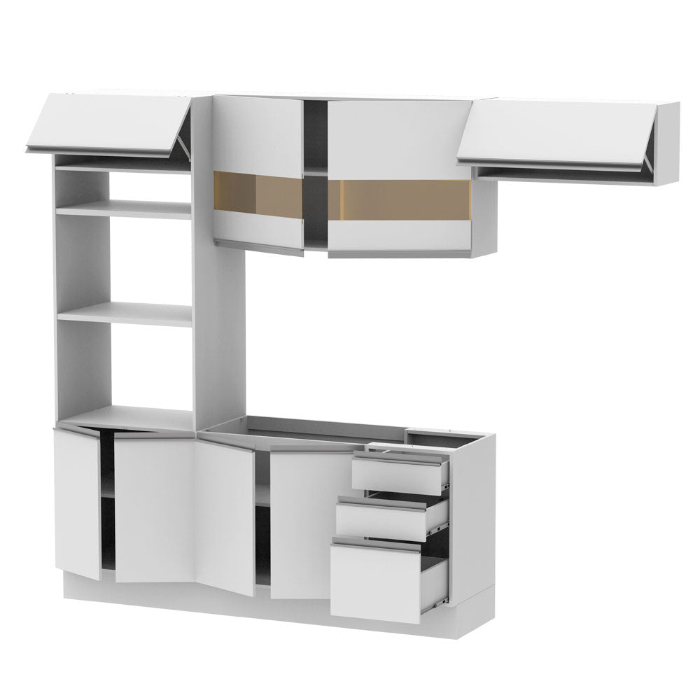 Cocina Integral Marselha Blanco 270x225cm sin Mesón y sin Estufa - COCINAS | Bylmo