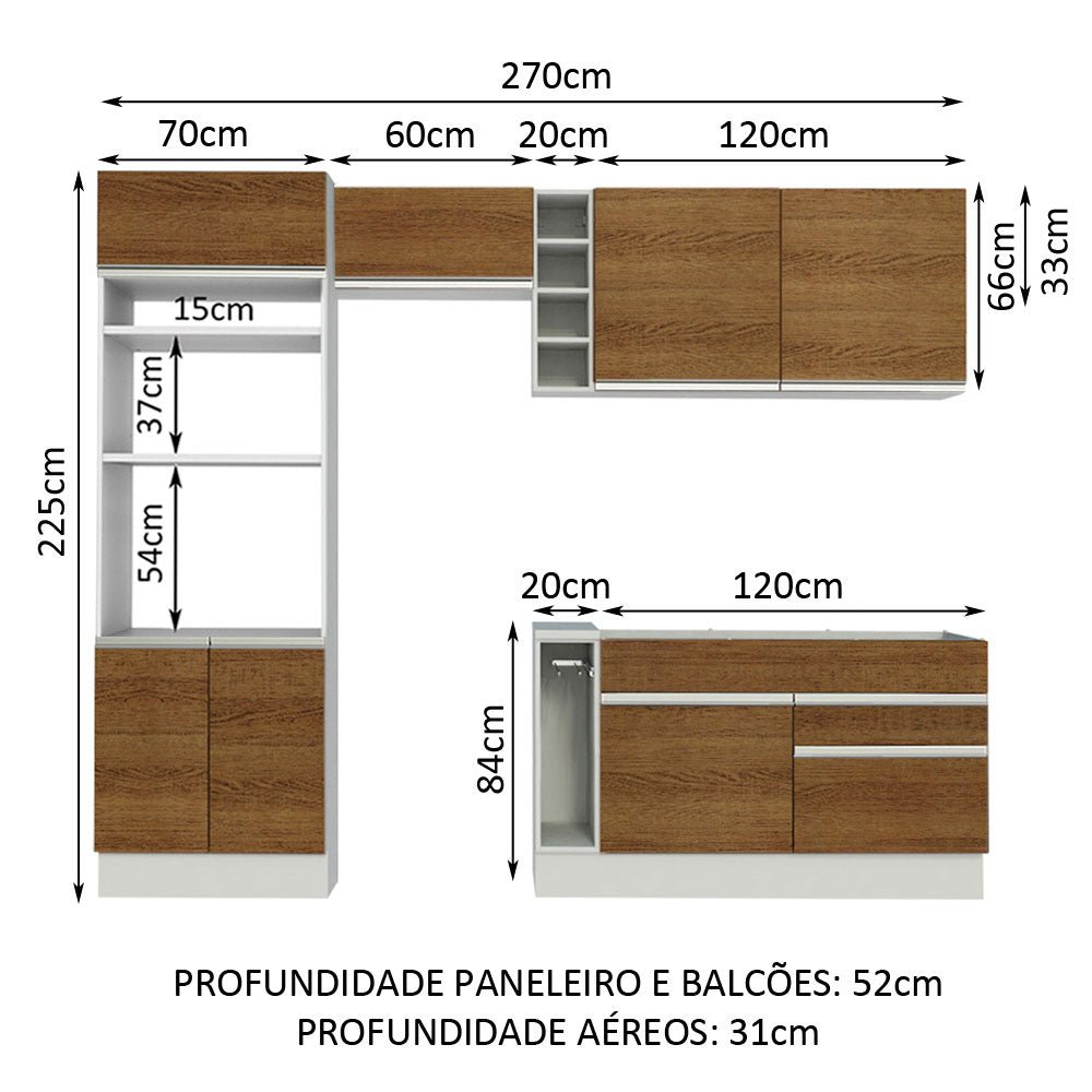 Cocina Integral Jade Marron 270x225cm sin Mesón y sin Estufa - COCINAS | Bylmo