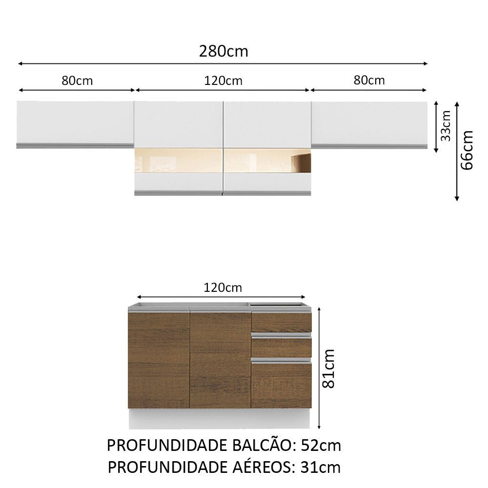 Cocina Integral Marina Blanco 280x225cm sin Mesón y sin Estufa - COCINAS | Bylmo