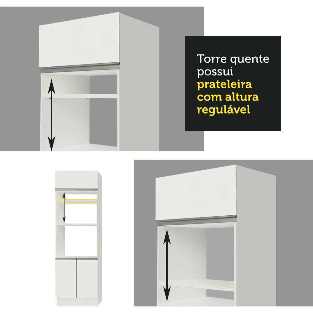 Cocina Integral Glamy Blanco 310x225cm sin Mesón y sin Estufa - COCINAS | Bylmo