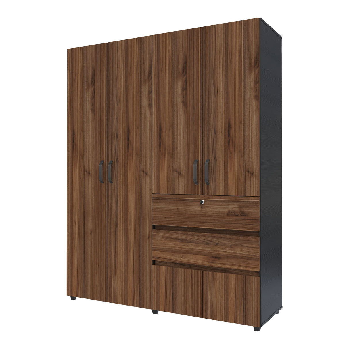 Closet Luanda Gales y Wengue 160x200cm con Tres Cajones - CLOSETS | Bylmo