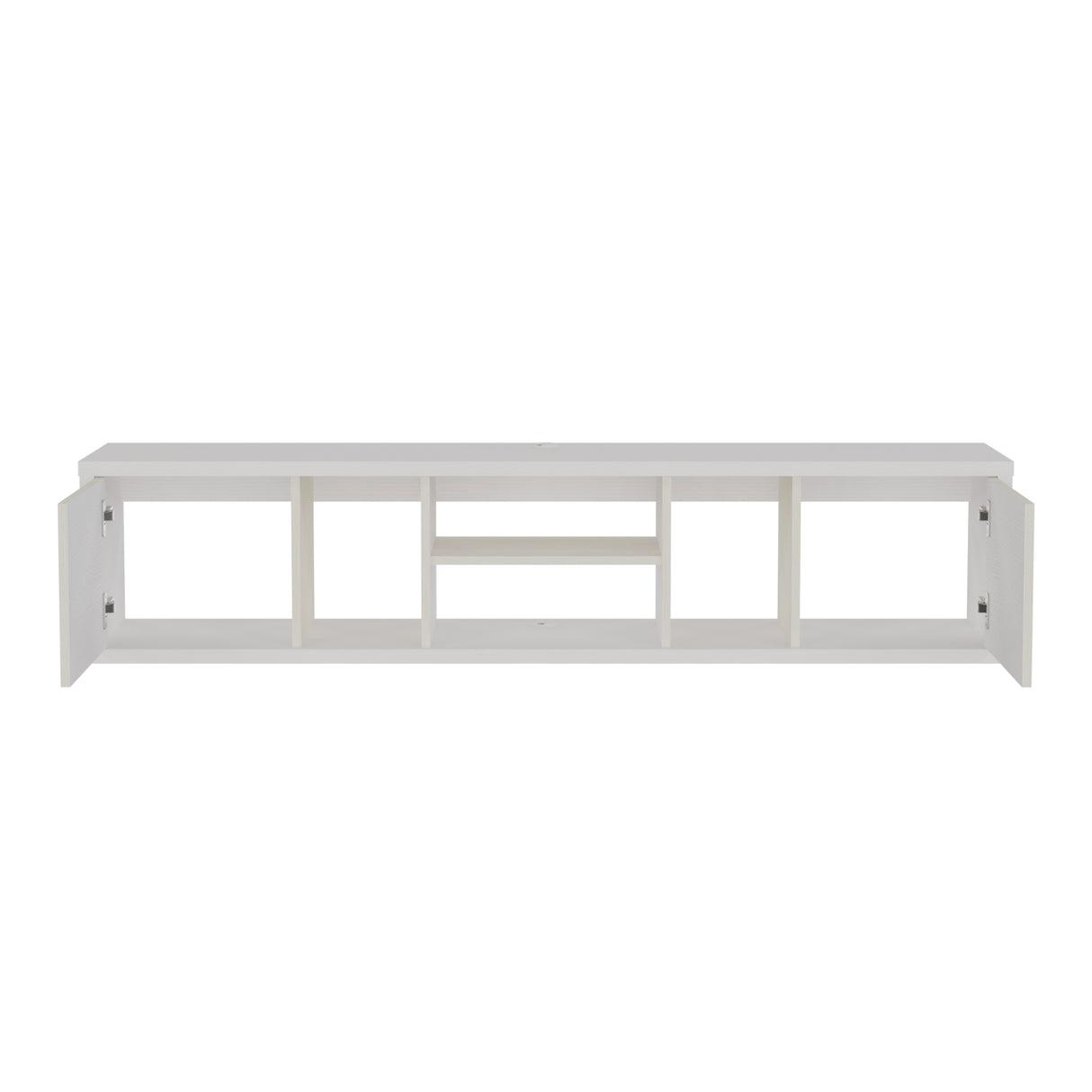 Mesa para TV Flotante Zafiro Blanco y Niebla 160x35cm con Dos Cajones y para TV Hasta 65 Pulgadas - MUEBLES DE TV | Bylmo