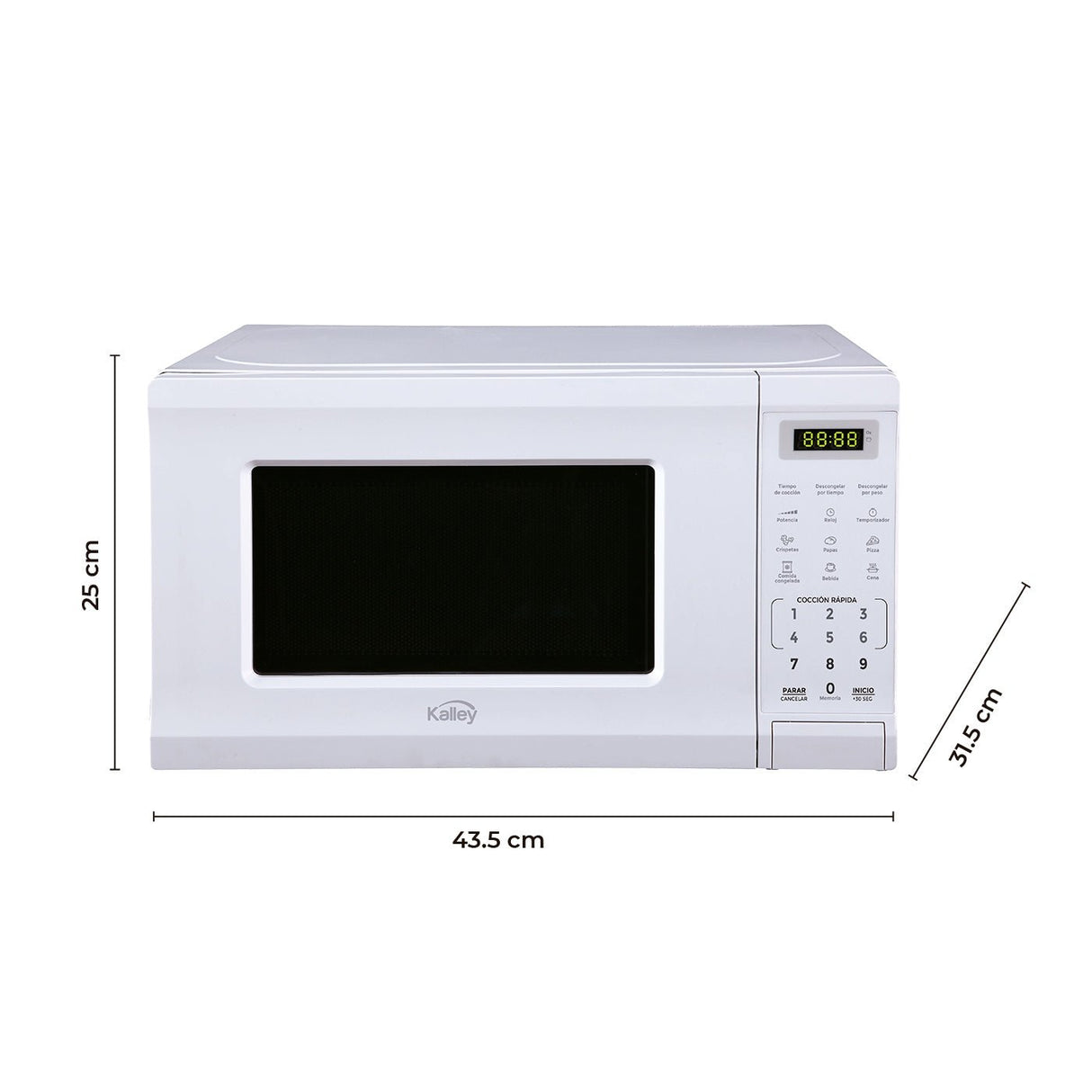 Horno Microondas Blanco 43.5x25cm Para 20 Litros con Seis Funciones - HORNOS MICROONDAS | Bylmo