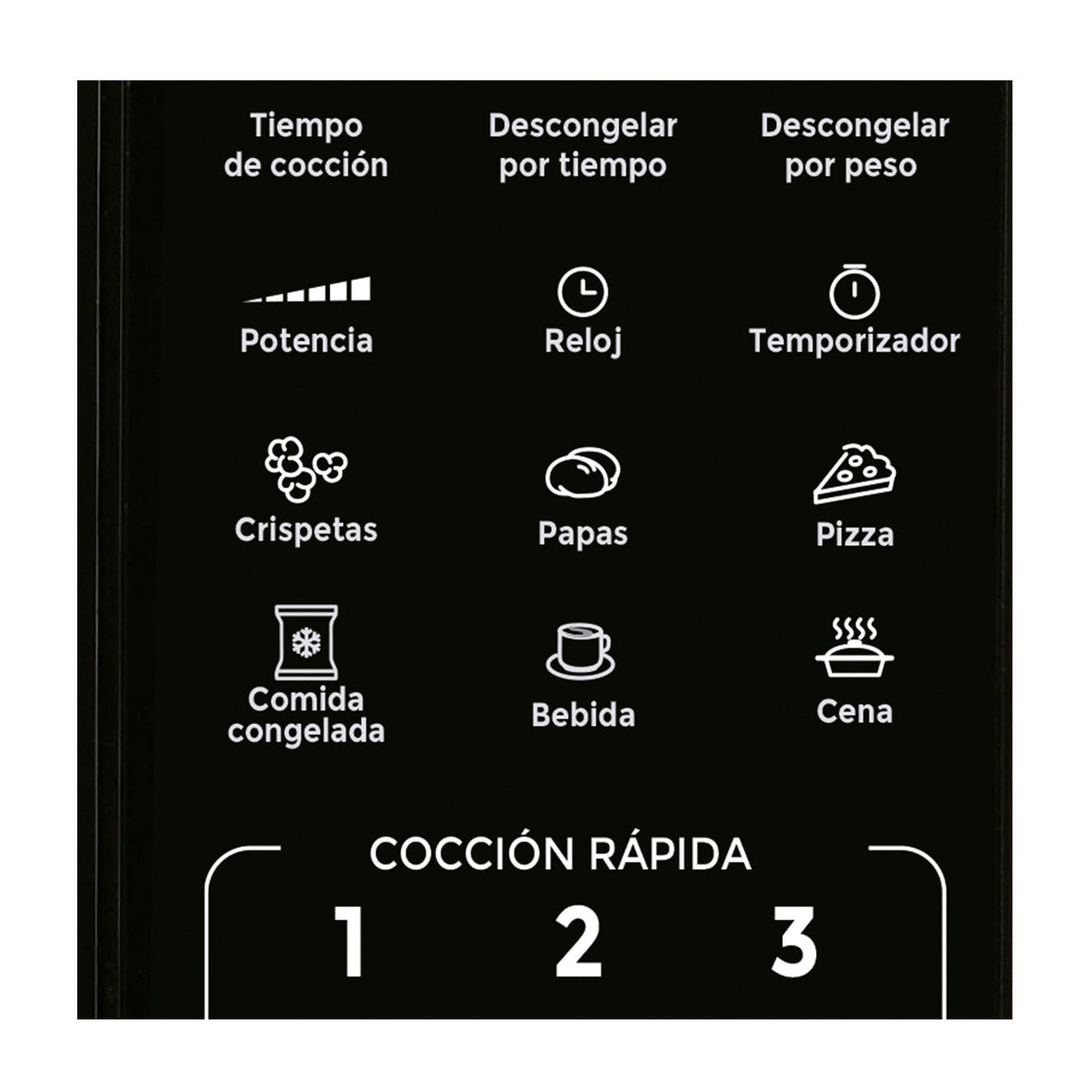 Horno Microondas Negro 43.5x25cm Para 20 Litros con Seis Funciones - HORNOS MICROONDAS | Bylmo