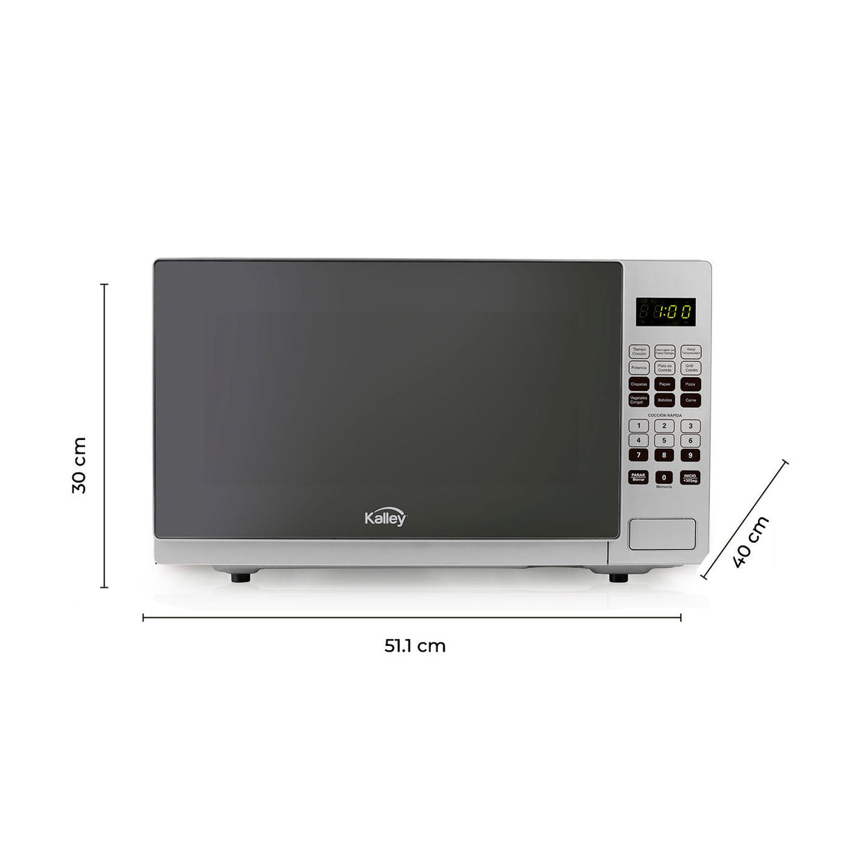 Horno Microondas Plateado 51.3x30.7cm Para 31 Litros con Siete Funciones - HORNOS MICROONDAS | Bylmo