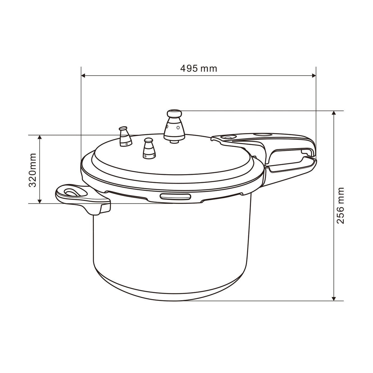 Olla de Presión Plateado De Aluminio 49.5x25.6cm de 11 Litros sin Revestimiento - OLLAS Y SARTENES | Bylmo