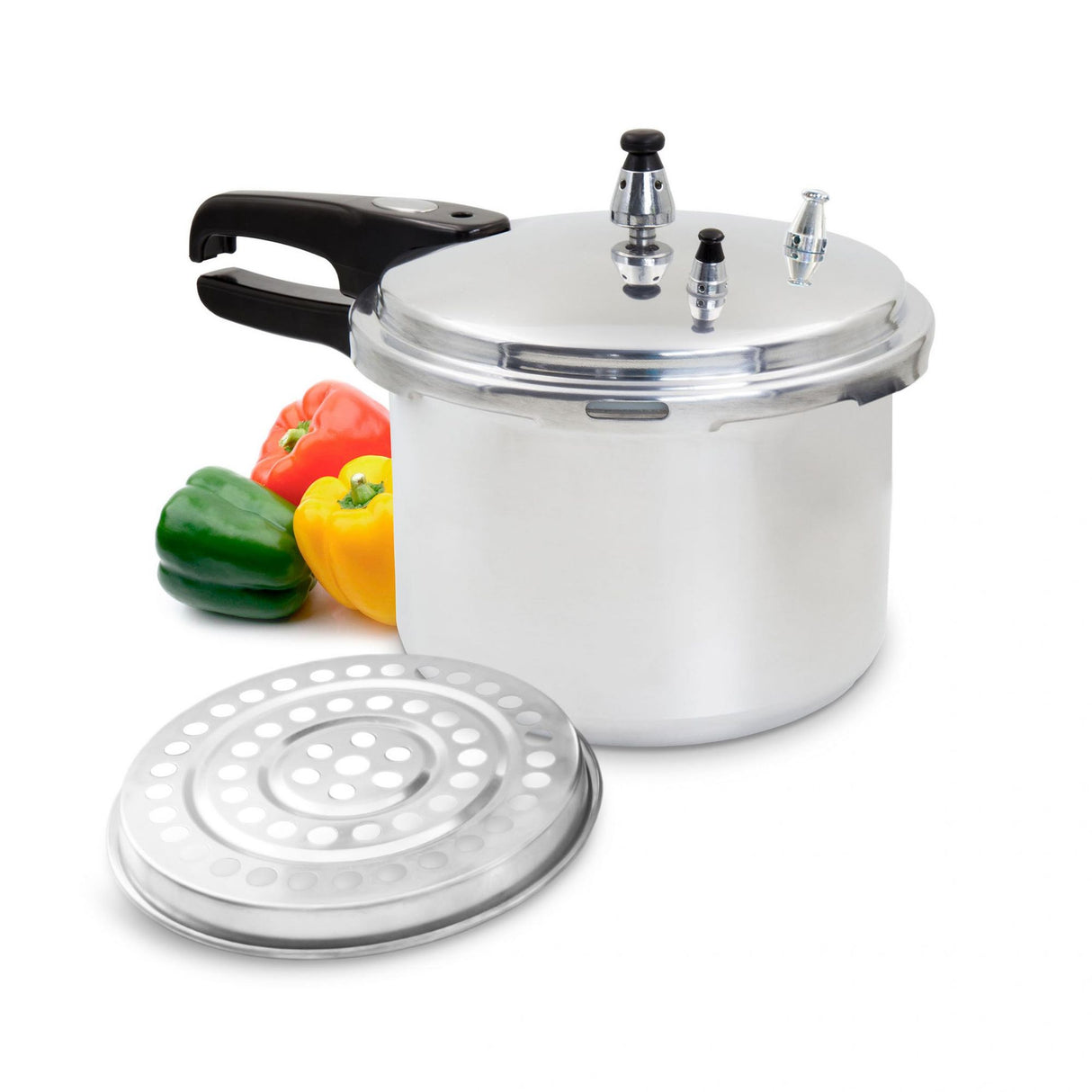 Olla de Presión Plateado y Negro 23x21cm De 3.2 Litros Apta para Inducción con Mango de Baquelita - OLLAS Y SARTENES | Bylmo