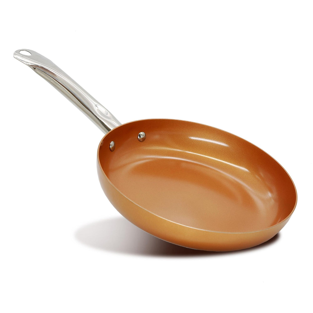 Sartén Hondo Cobre 22x7cm De 1.2 Litros Apta para Inducción con Mango de Acero Inoxidable - OLLAS Y SARTENES | Bylmo