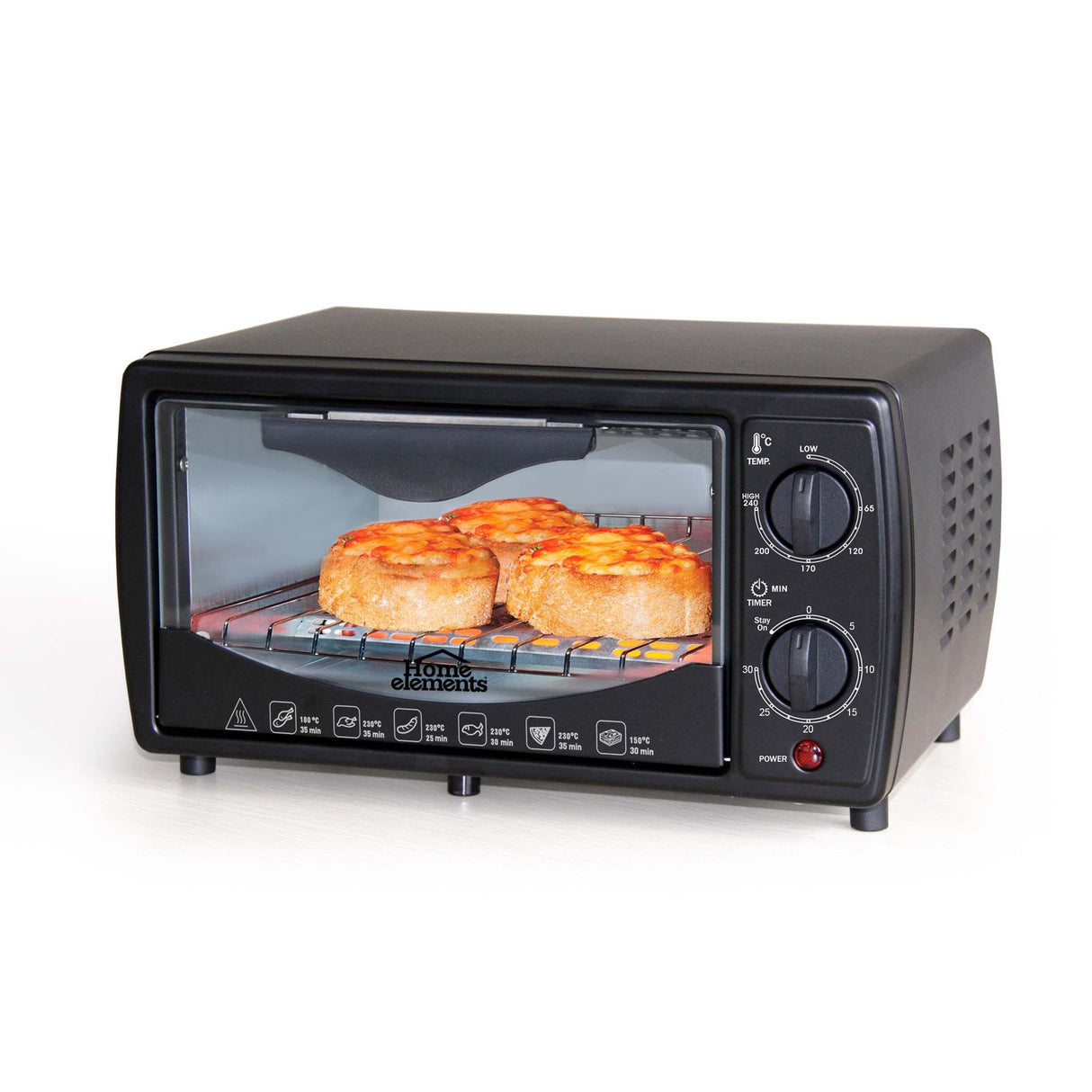 Horno Tostador Negro 28x20cm de 9 Litros con Temporizador - HORNOS TOSTADORES | Bylmo