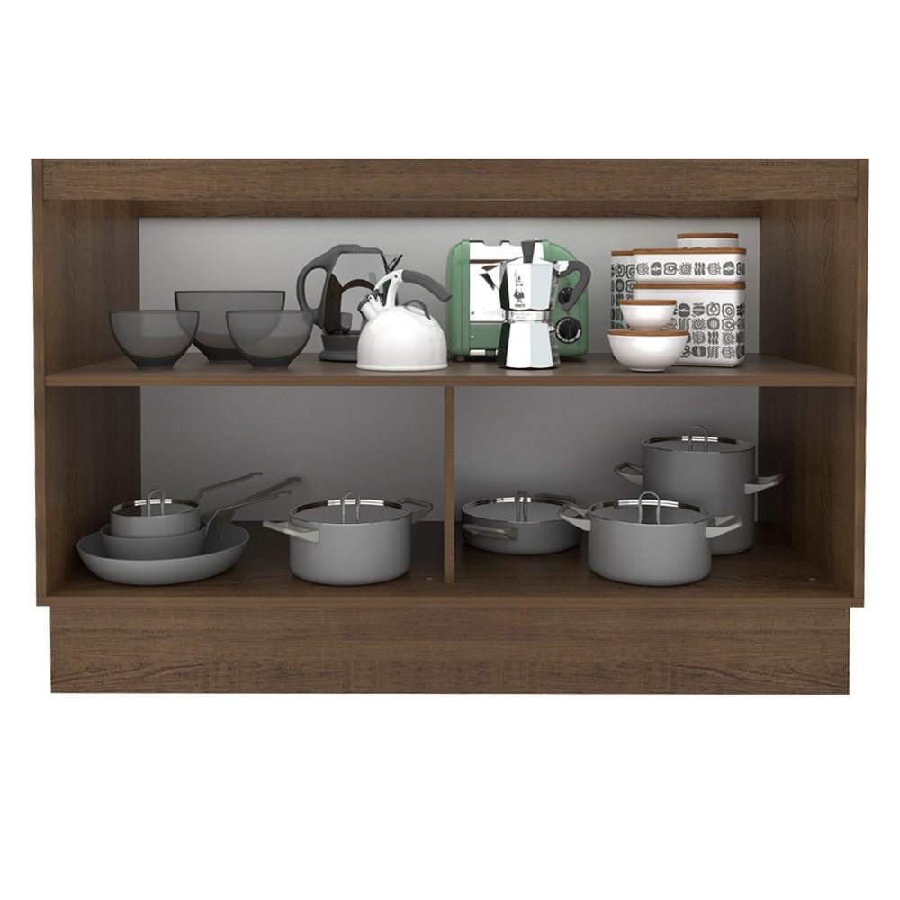 Mueble Inferior de Cocina Glamy Marron 120x81cm sin Mesón sin Estufa y sin Cajones - MUEBLES INFERIORES DE COCINA | Bylmo