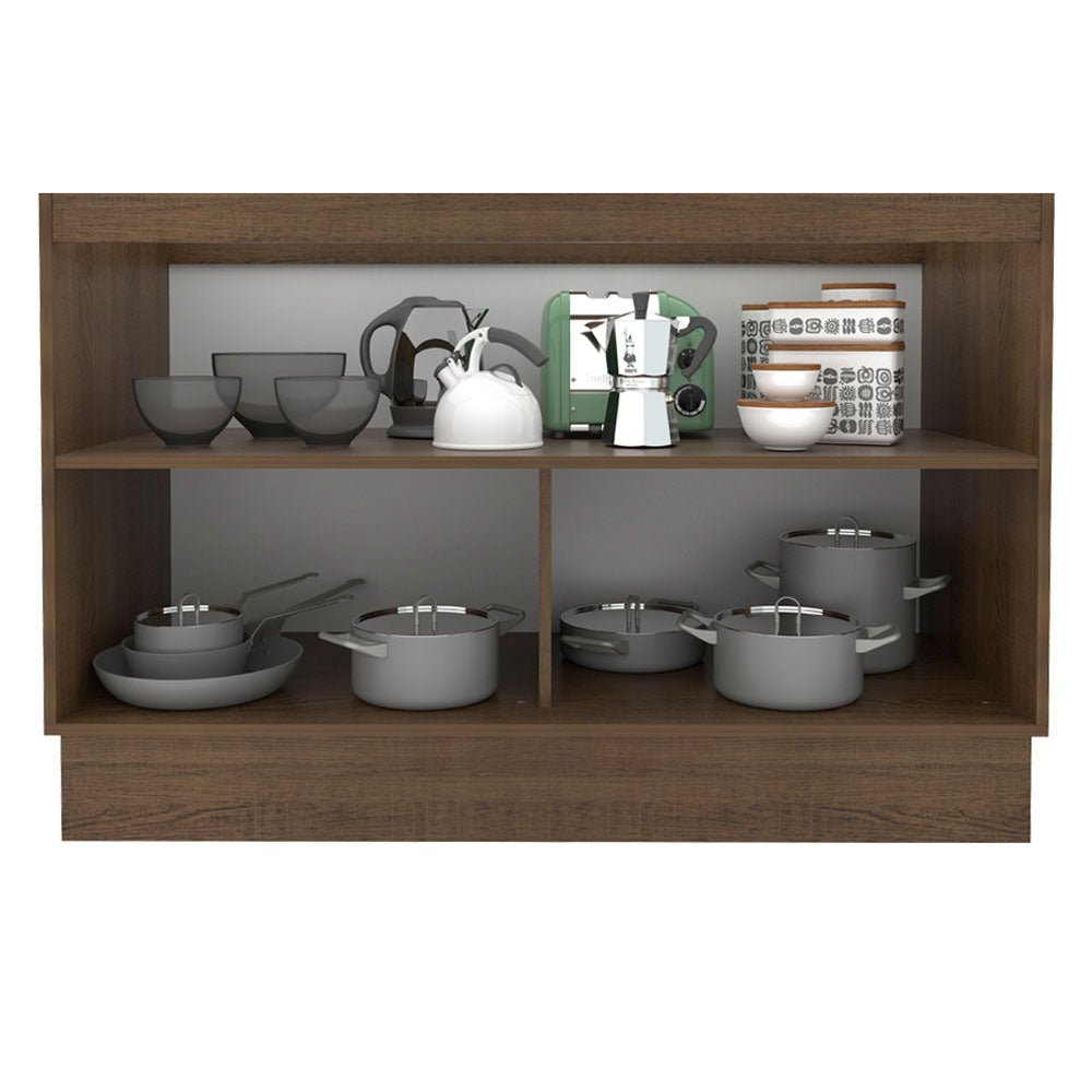 Mueble Inferior de Cocina Glamy Marron y Blanco 120x81cm sin Mesón y sin Estufa - MUEBLES INFERIORES DE COCINA | Bylmo