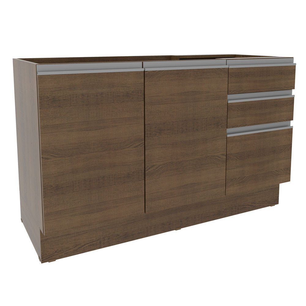 Mueble Inferior de Cocina Glamy Marron 120x81cm sin Mesón y sin Estufa - MUEBLES INFERIORES DE COCINA | Bylmo