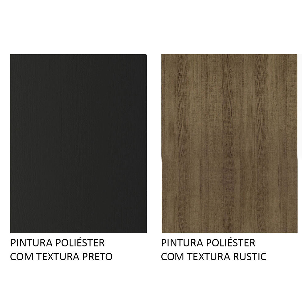 Combo Mueble y Panel de TV Londres Marron y Negro 160x141cm Para TV Hasta 55 Pulgadas con Ranuras para Cables - MUEBLES DE TV | Bylmo
