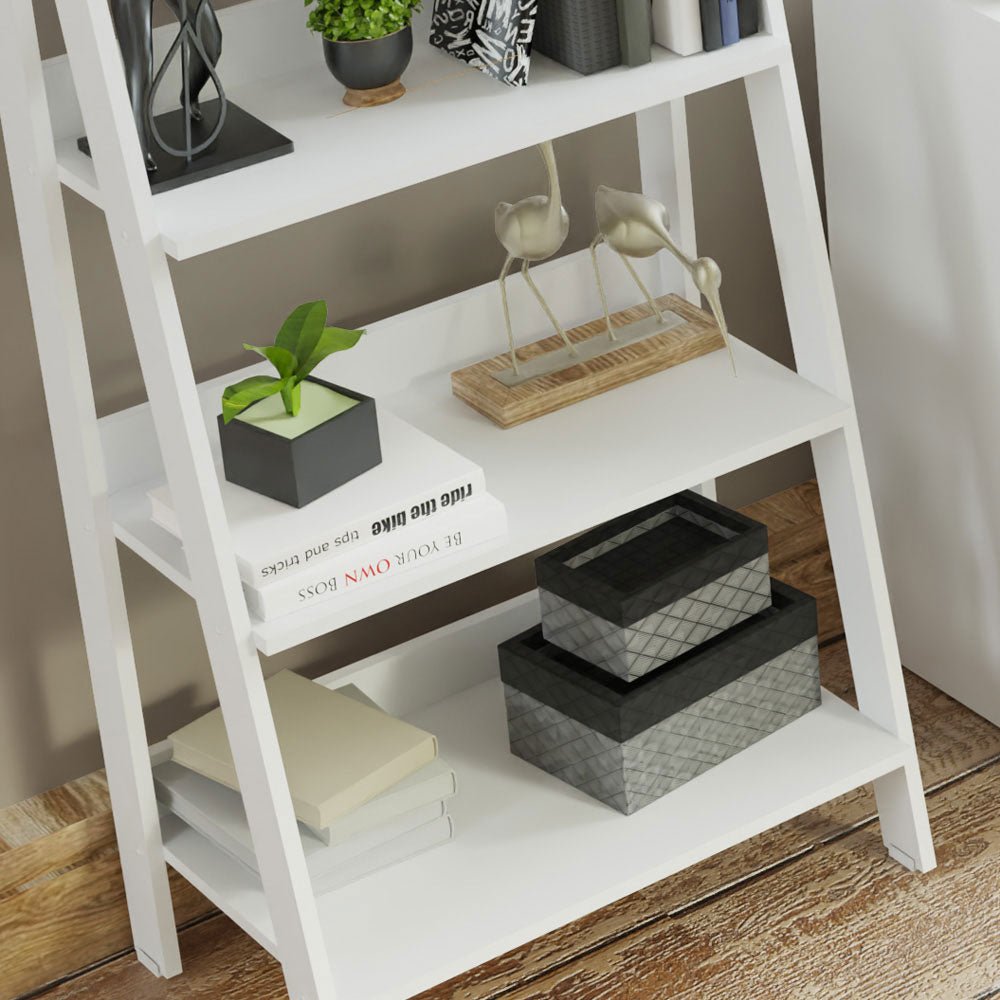Combo Mueble de TV y Biblioteca Udine Blanco 150x58cm Para TV Hasta 65 Pulgadas con Ranuras para Cables - MUEBLES DE TV | Bylmo