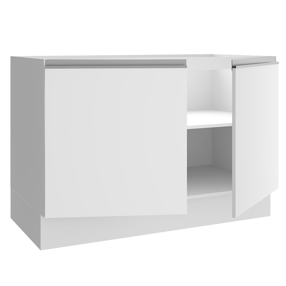 Mueble Inferior de Cocina Glamy Blanco 120x81cm sin Mesón y sin Estufa con 3 Entrepaños - MUEBLES INFERIORES DE COCINA | Bylmo